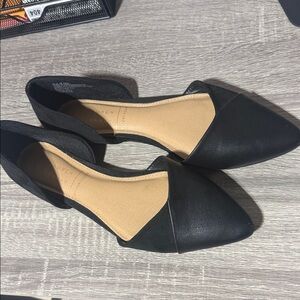 Lauren Conrad Black Women's D'Orsay Flats - Classic Pointed Toe